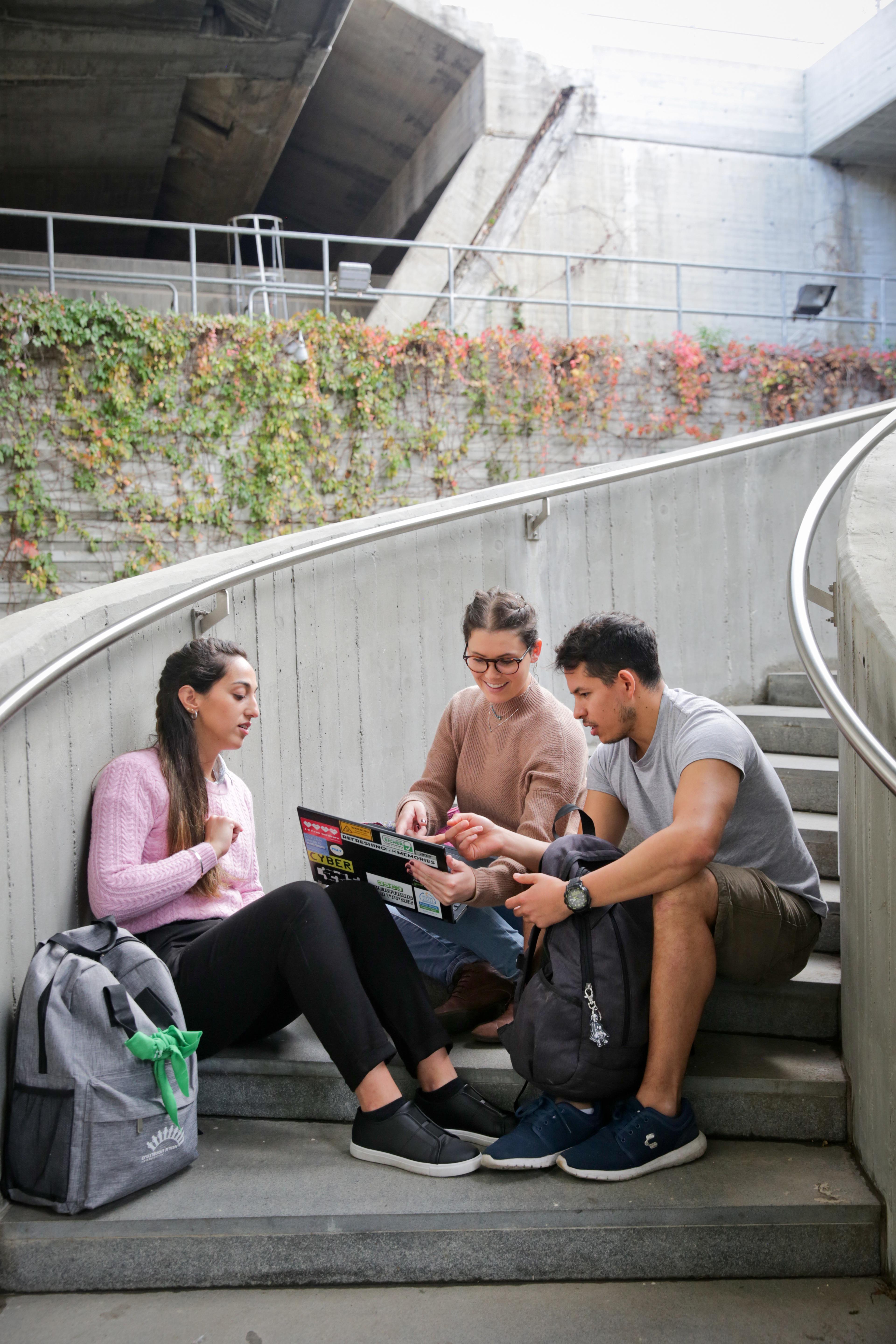 Students meeting to work on a project